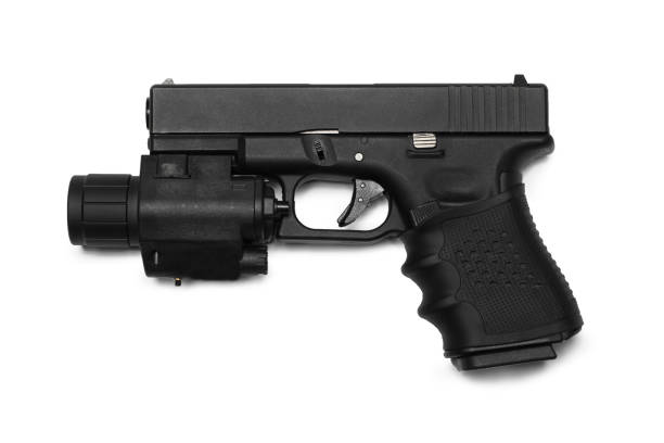 istock semi automatic 9x19 handgun isolated on white background, custom 950680374