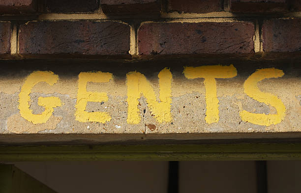 istock Handwritten notice for a gent's toilet 95068216