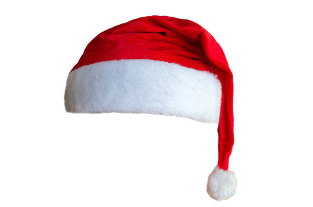 Bright Santa Claus red hat isolated on white background
