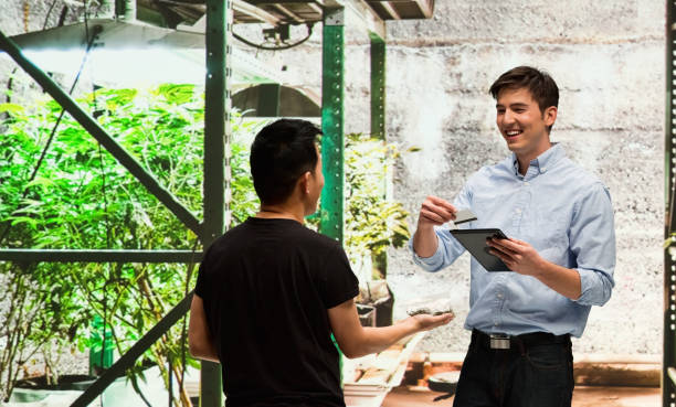 istock Customer buying legal marijuana 950688214