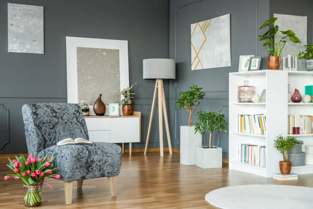 istock Tulips in floral living room 950688352