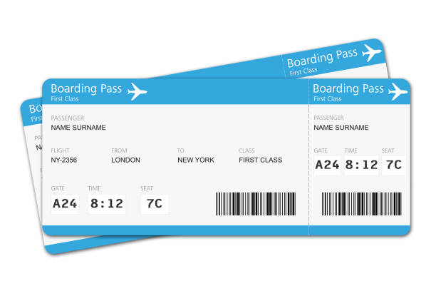 Flight tickets travel vacation boarding journey Flight tickets travel vacation boarding journey airplane ticket photos stock pictures, royalty-free photos & images