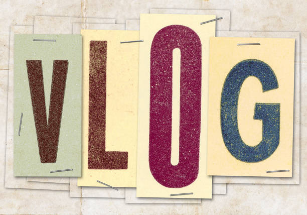 istock The word vlog made with old papers and letters 950695020