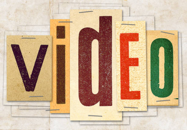 The word video made with old papers and letters