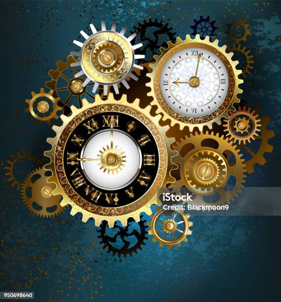Two Steampunk Clocks With Gears Stock Illustration - Download Image Now -  Clock, Steampunk, Gear - Mechanism - iStock