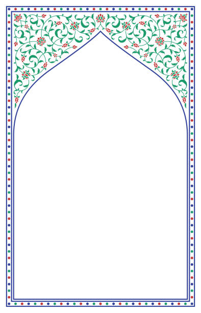 arabische floral arch. - andalusien stock-grafiken, -clipart, -cartoons und -symbole