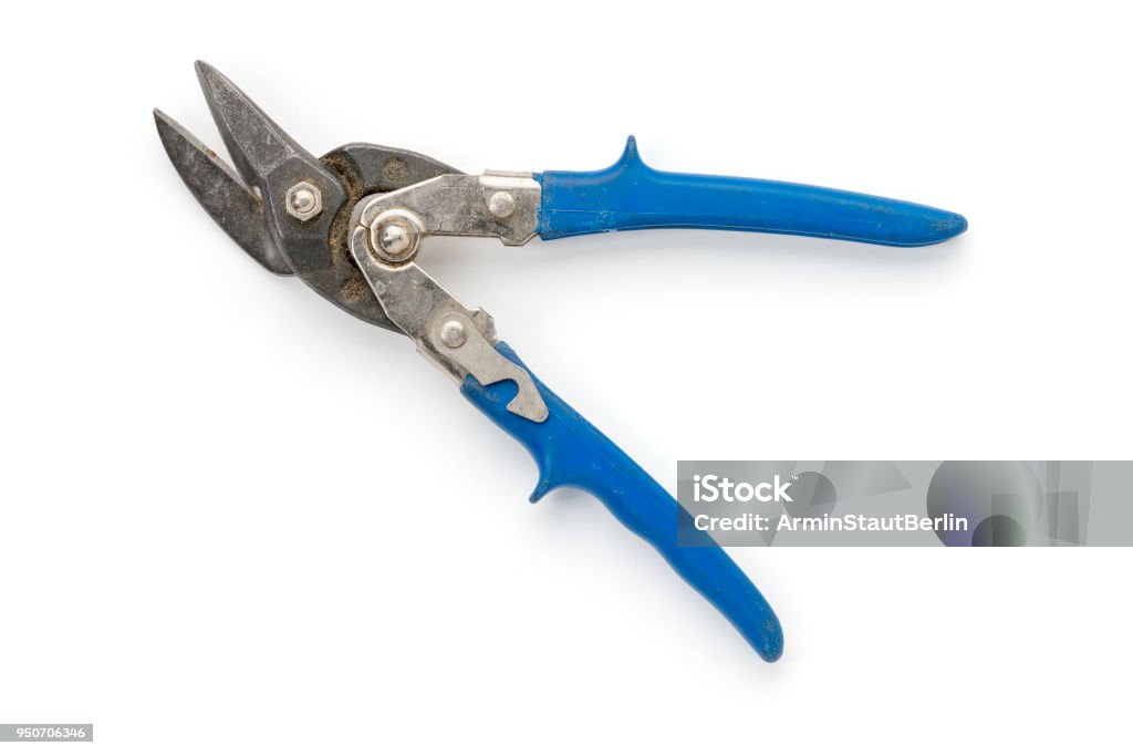Old Blue Tin Snips Isolated On White Stock Photo - Download Image Now -  Cutting, Tin, Appliance - iStock