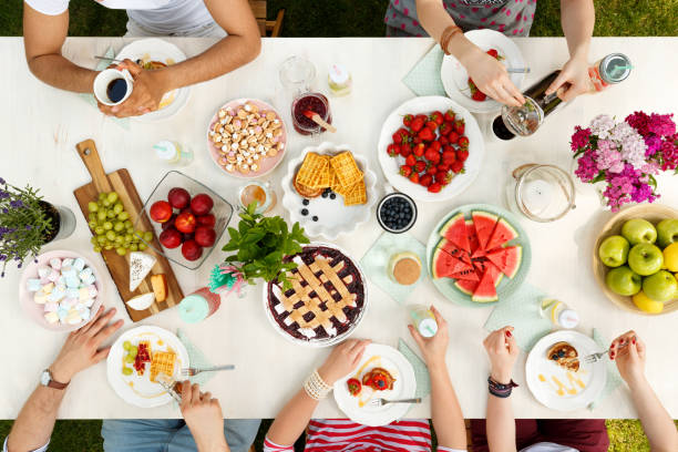istock Friends having outdoor meal 950710634