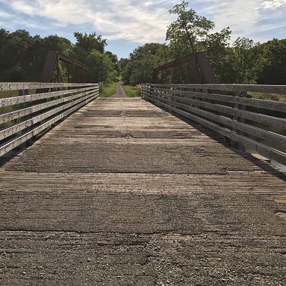 Bridge over Raccoon River at Whiterock Conservancy, Iowa. Taken June 2017