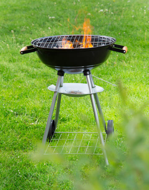 istock Garden grill with blistering briquettes 950731960