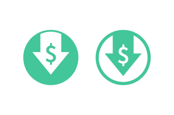 Cost reduction icon. Image isolated on white background. Vector illustration