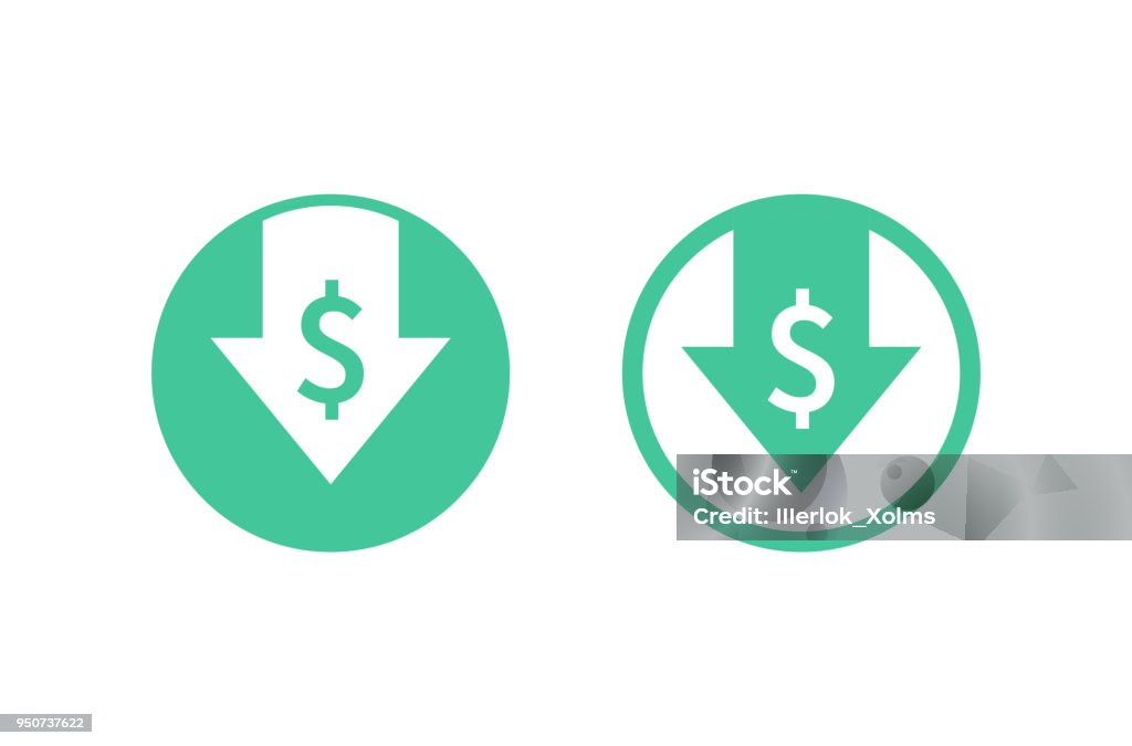 Cost reduction icon. Image isolated on white background. Vector illustration. Cost reduction icon. Image isolated on white background. Vector illustration Icon Symbol stock vector