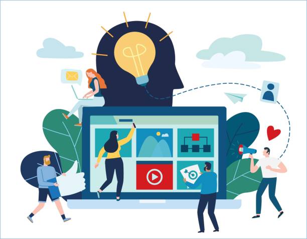 content strategy marketing vector illustration. social media advertising concept. small people working decorated laptop technology. flat cartoon design for banner mobile and web content strategy marketing vector illustration.
social media advertising concept.
small people working decorated laptop technology.
flat cartoon design for banner mobile and web search engine advertising stock illustrations