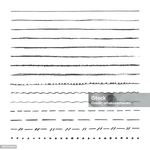 Graphit Bleistift Handgezeichnete Vektorlinien Satz Von Schlaganfällen Bürsten Isoliert Auf Weißem Hintergrund Stock Vektor Art und mehr Bilder von Gestreift