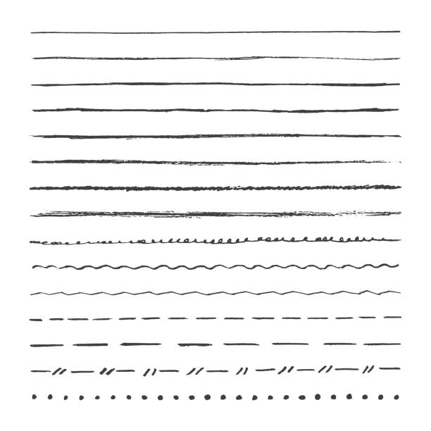 グラファイト鉛筆手描きのベクトル線。ストロークのブラシのセット。白い背景に分離 - straight lines点のイラスト素材／クリップアート素材／マンガ素材／アイコン素材