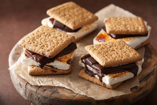 istock homemade marshmallow s'mores with chocolate on crackers 950742600