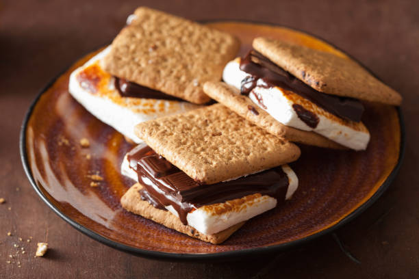 istock homemade marshmallow s'mores with chocolate on crackers 950743780
