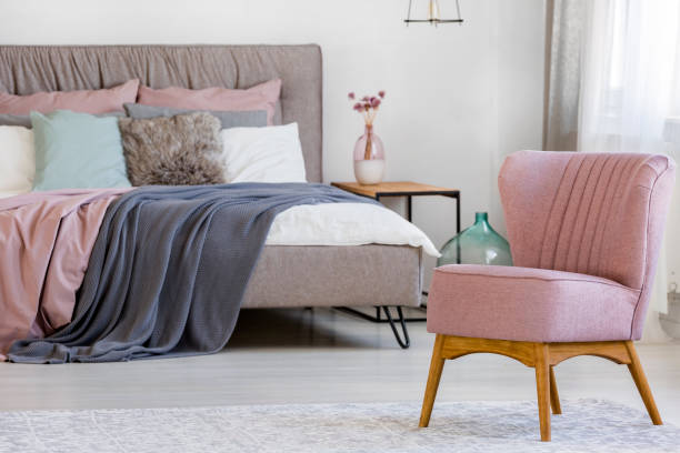 istock Pink chair in bedroom 950746954