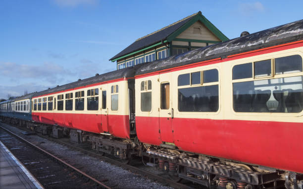 istock old train carriages at a station near control box 950747766