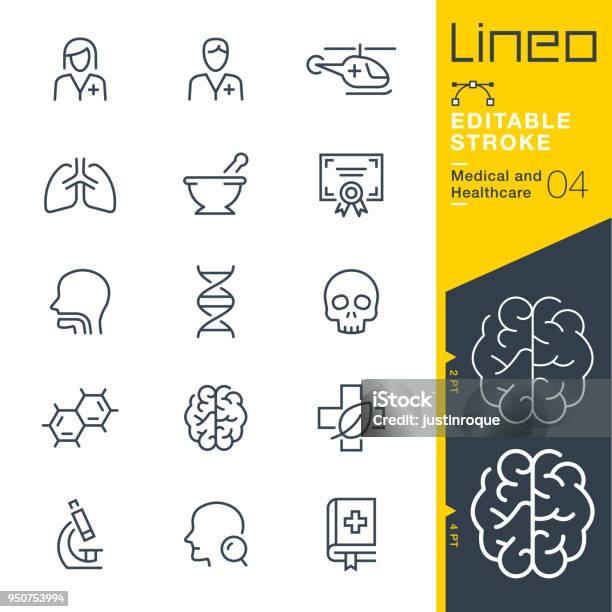 Vetores de Lineo Editável Stroke Medicina E Saúde Linha Ícones e mais imagens de Ícone de Computador