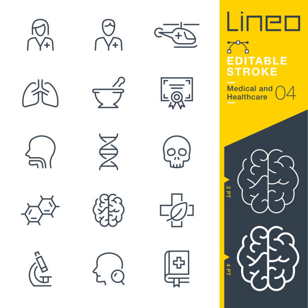 Lineo Editable Stroke - Medical and Healthcare line icons Vector Icons - Adjust stroke weight - Expand to any size - Change to any colour medicine symbols stock illustrations