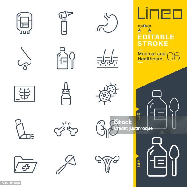 Lineo Editable Stroke Medical And Healthcare Line Icons Stock Illustration - Download Image Now