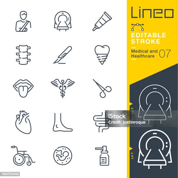 Lineo Editable Stroke Medical And Healthcare Line Icons Stock Illustration - Download Image Now