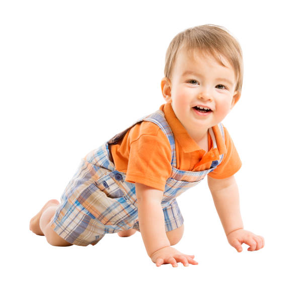istock Crawling Kid, Child one year old, Happy Baby White Isolated 950758788