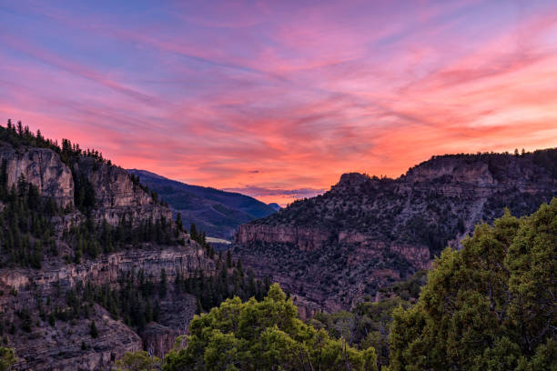 Pink Clouds Sunset Landscape Glenwood Canyon