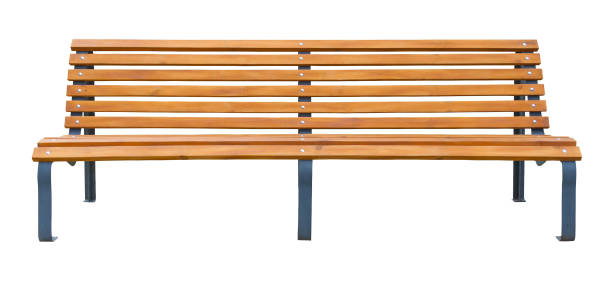 istock Long wooden bench isolated on a white background 950763164