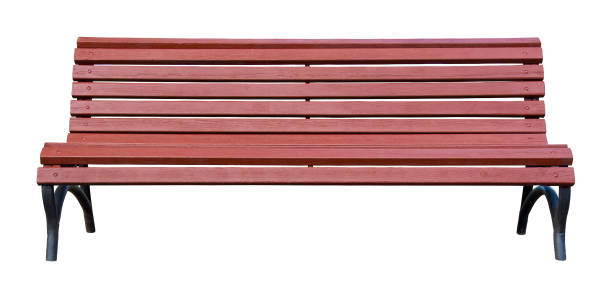 istock Brown wooden bench isolated on a white background 950763726