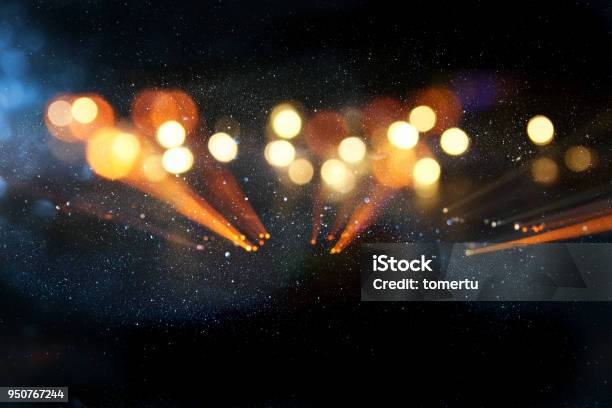 Glitter Vintage Background Defocused Neon Lights Stock Photo - Download Image Now - Stage Light, Backgrounds, DJ