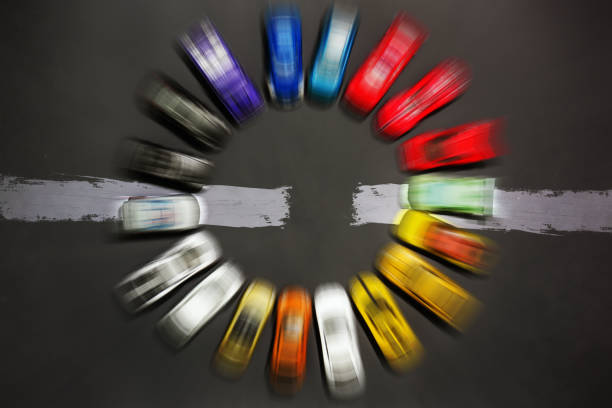 Vintage Toy Cars view from above
