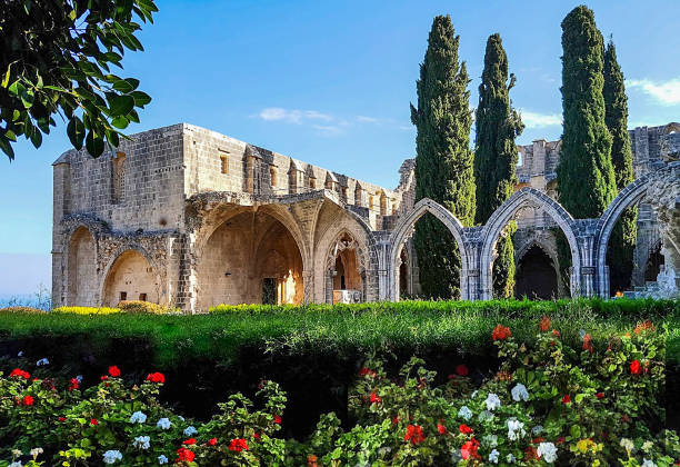 monastery in bellapais, a small village in northern cyprus the monastery in bellapais, a small village in northern cyprus kyrenia photos stock pictures, royalty-free photos & images