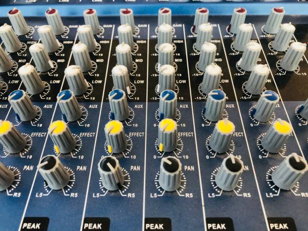 istock Sound engineer’s and audio mixer console with music balance 950770552
