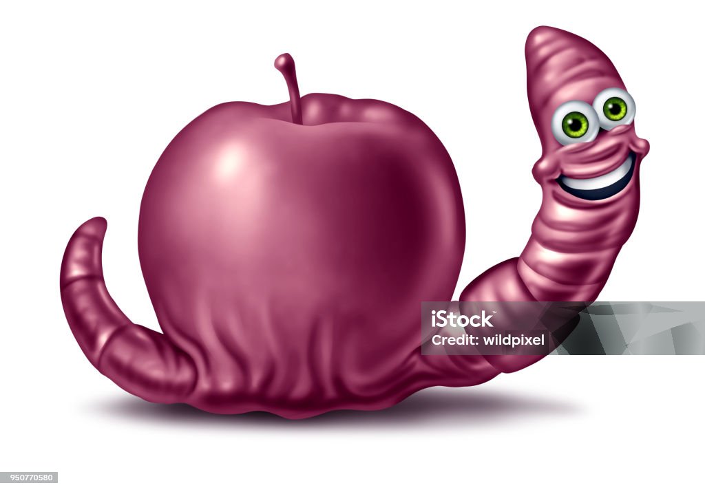 Funny Worm And Apple Stock Photo - Download Image Now - Animal, Apple -  Fruit, Canada - iStock