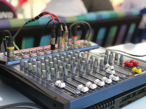 istock Sound engineer’s and audio mixer console with music balance 950770642