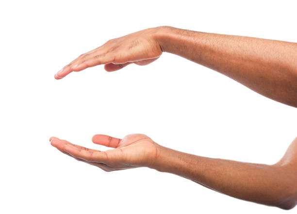 istock Black male hands keeping something, cutout 950776264