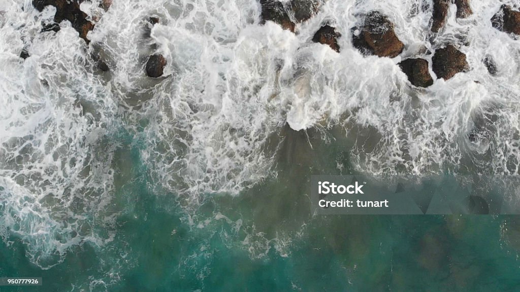 Waves Over Rocky Sea Side, Manavgat, Antalya, Turkey Sea Stock Photo