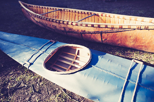 old kayak and canoe