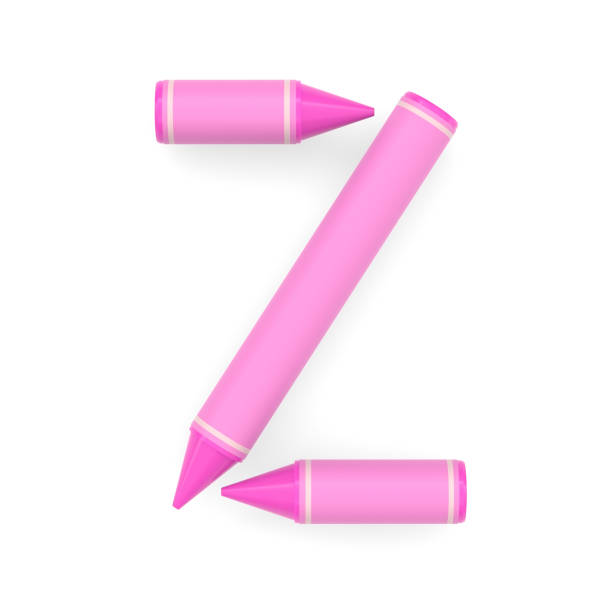 istock Pink wax crayon capital letter Z on white background 950791540