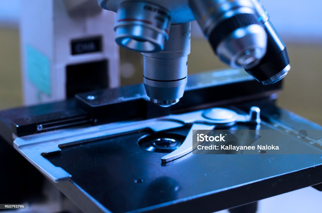 Empty Light Microscope Light Microscope Stock Photo - Download Image Now - Bacterium, Biology ...