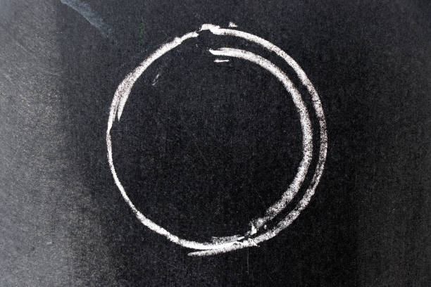 istock White chalk drawing in circle shape on black board background 950796492
