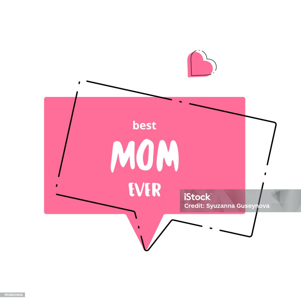 Best Mom Ever card. Vector illustration. Best Mom Ever card. Handwritten lettering.  Vector Illustration. Mother's Day stock vector