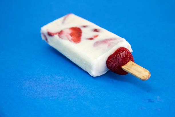 Flavor ice pop, on a blue background