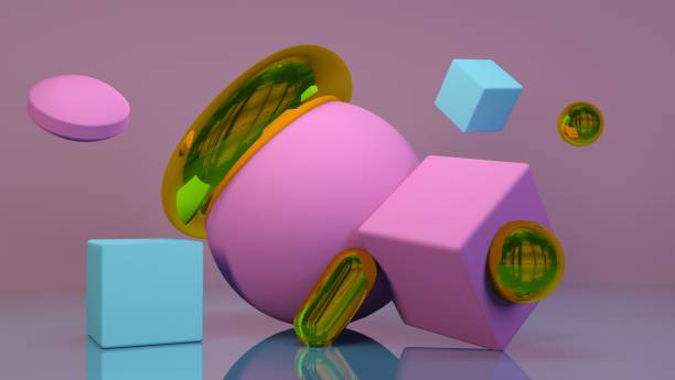istock 3d pink orange corner scene abstract minimal geometric background 950820920