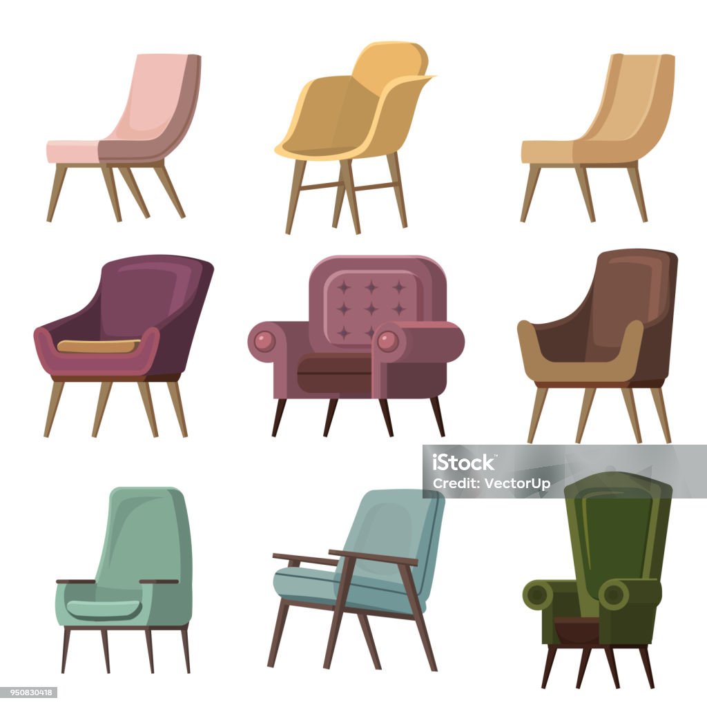 Set of Chair to use in animation, illustration, scene, background, cartoon, etc Set of Chair to use in animation, illustration, scene, background, cartoon Chair stock vector