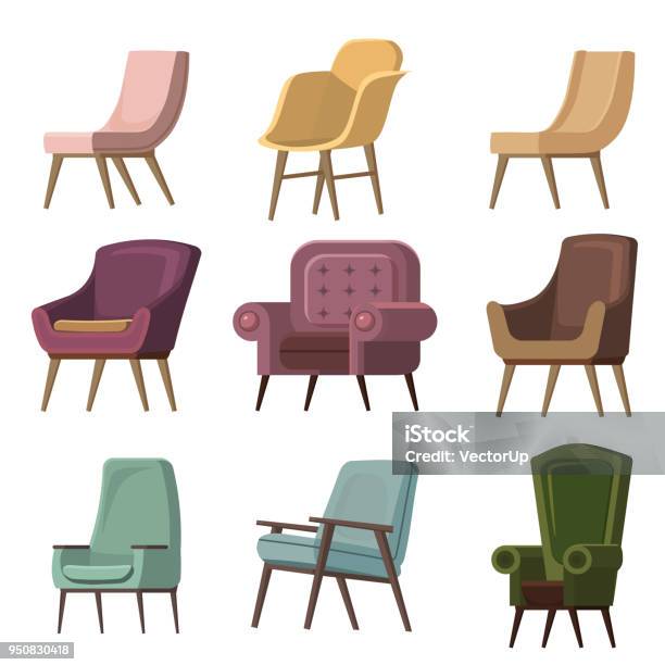 Set Of Chair To Use In Animation Illustration Scene Background Cartoon Etc Stock Illustration - Download Image Now