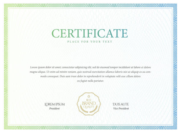 certyfikat. granica waluty certyfikatu szablonu. - certificate stock illustrations