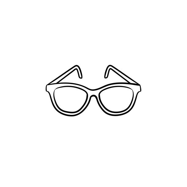 illustrations, cliparts, dessins animés et icônes de icône de croquis dessiné main lunettes - sun protection glasses glass